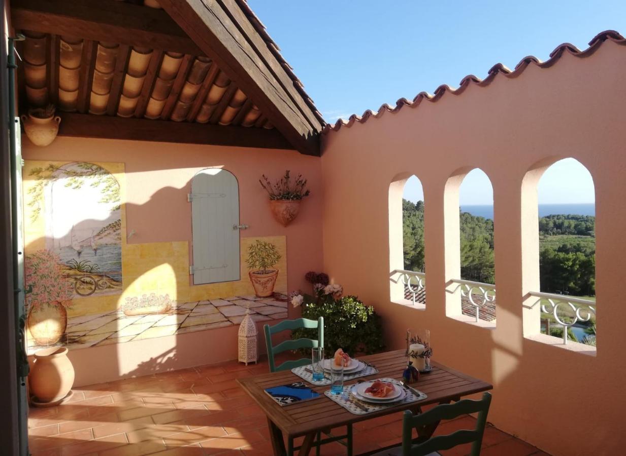 Hameau Des Amandiers - Vue Mer, Golf Et Vignes Leilighet Saint-Cyr-sur-Mer Eksteriør bilde